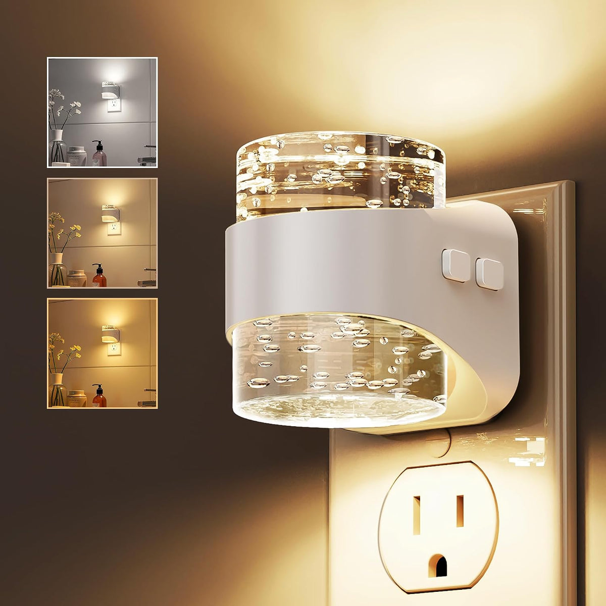 L LOHAS LED Night Light, 3CCT Bubble Night Lights Plug into Wall