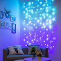 Curtain Lights for Bedroom Wall Light Up Curtains Led String Lights Turquoise Teal Blue Lavender Lilac Purple Twinkle Hanging Fairy Lights Unicorn Mermaid Kawaii Teen Room Decor for Girls