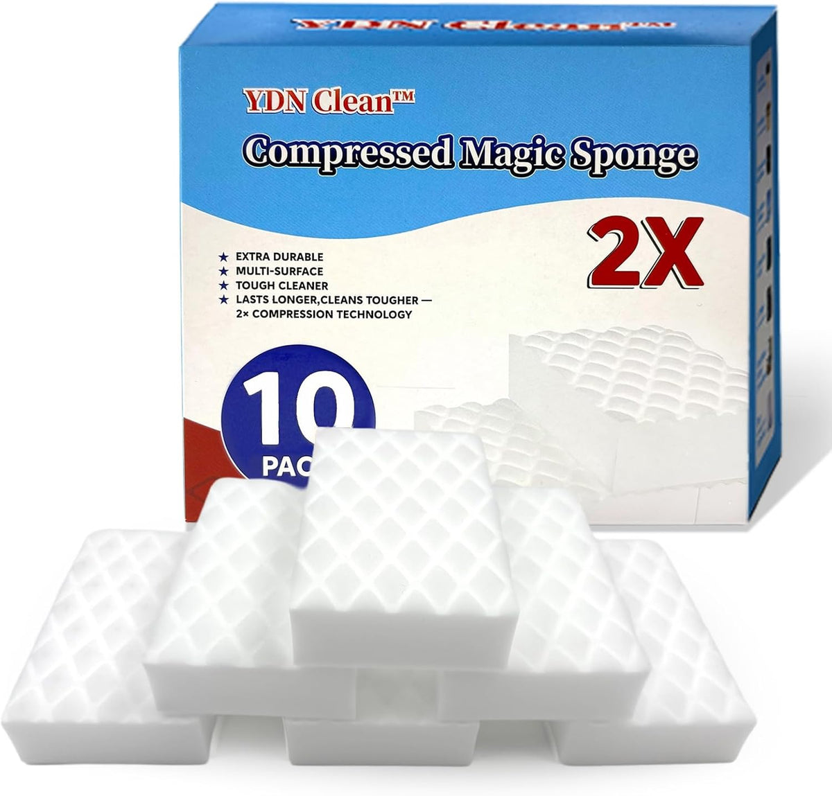 Magic Sponge Eraser 2X Density Melamine Foam Cleaning Water-Activated (10)