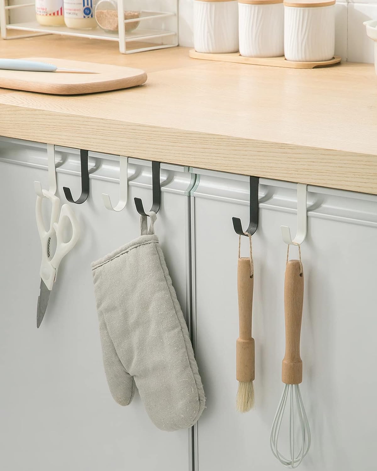 eywlwaar Over The Cabinet Door Single Hooks 5 Pack (White)