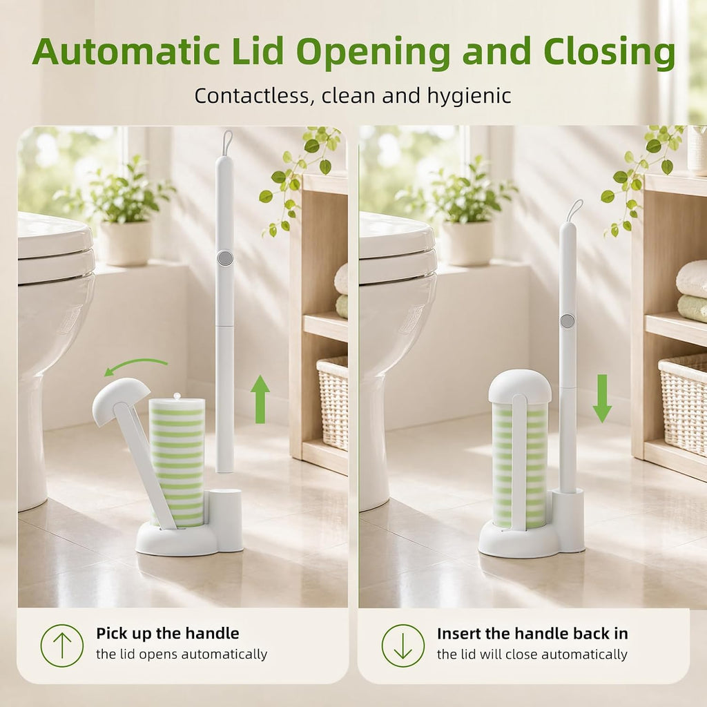 JUDRDO Disposable Toilet Brush Cleaning System (1 Brush+36 Green Refills)