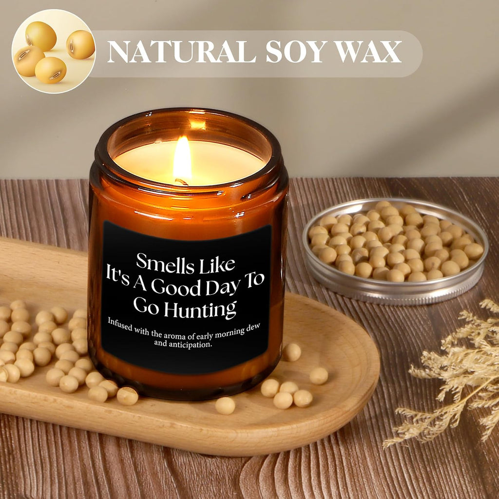 Hunters Gifts for Men - Funny Dad Husband Grandpa Friend Him Hunting Gift, Father's Day Christmas Birthday Anniversary Retirement Present Best Hunting Candle