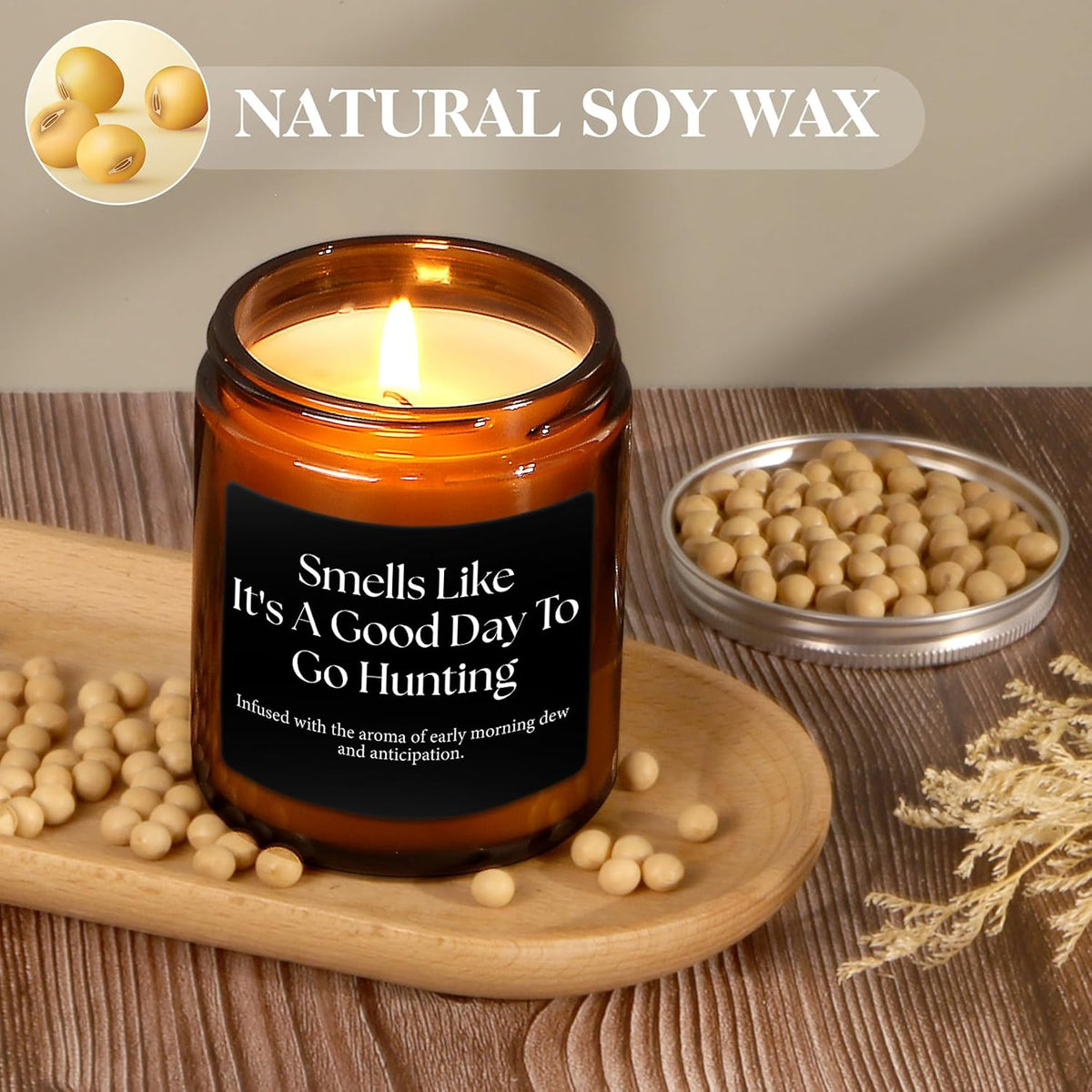 Hunters Gifts for Men - Funny Dad Husband Grandpa Friend Him Hunting Gift, Father's Day Christmas Birthday Anniversary Retirement Present Best Hunting Candle