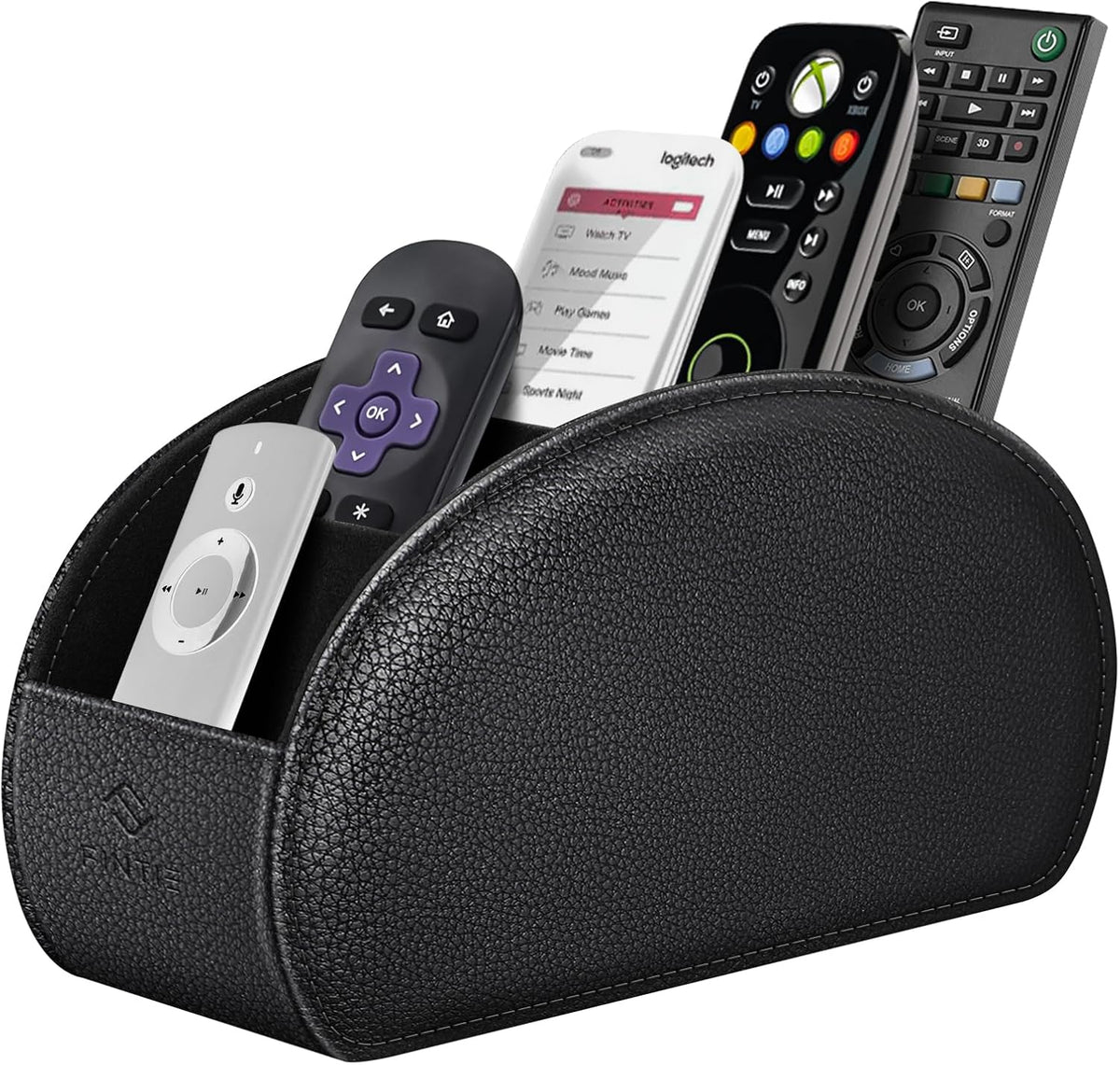FINTIE Remote Control Holder with 6 Compartments Vegan Leather
