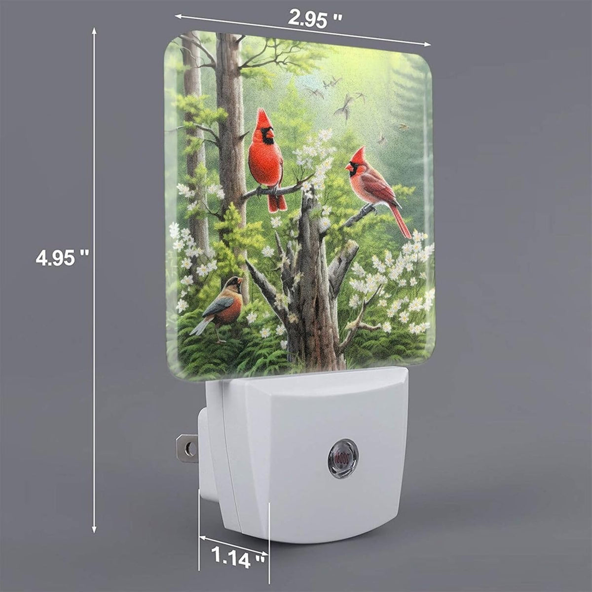 Fall Tree Set of 2 Night Lights, Spring Trees Birds Auto Sensor LED Dusk-to-Dawn Night Lamp Plug-in Indoor Home Decorative for Adult