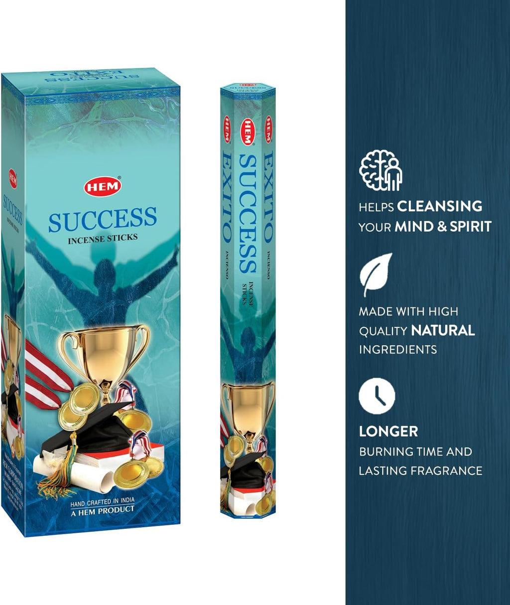 Hem Incense Sticks (Pack of 6) | Ideal for Meditation, Rituals & Cleansing (Success)