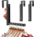 Over the Door Drying Rack Clothing Hook, 【2 Pack】Foldable Coat Hanger for Landry Room, Bathroom, 6 Groves Druable Clothes Door Hanging for Towel, Coat, Sweater, Hat, Compact for Storage, Travel- Black