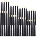 Baquler Flameless Taper Candles LED Flickering Candlesticks, Black, 40 Pcs