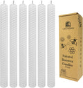 Lacaser White Beeswax Taper Candles Set of 6 Pcs, 9" Long Candles for Candlesticks in White,Unscented & Smokeless, Burning Time 4 Hours