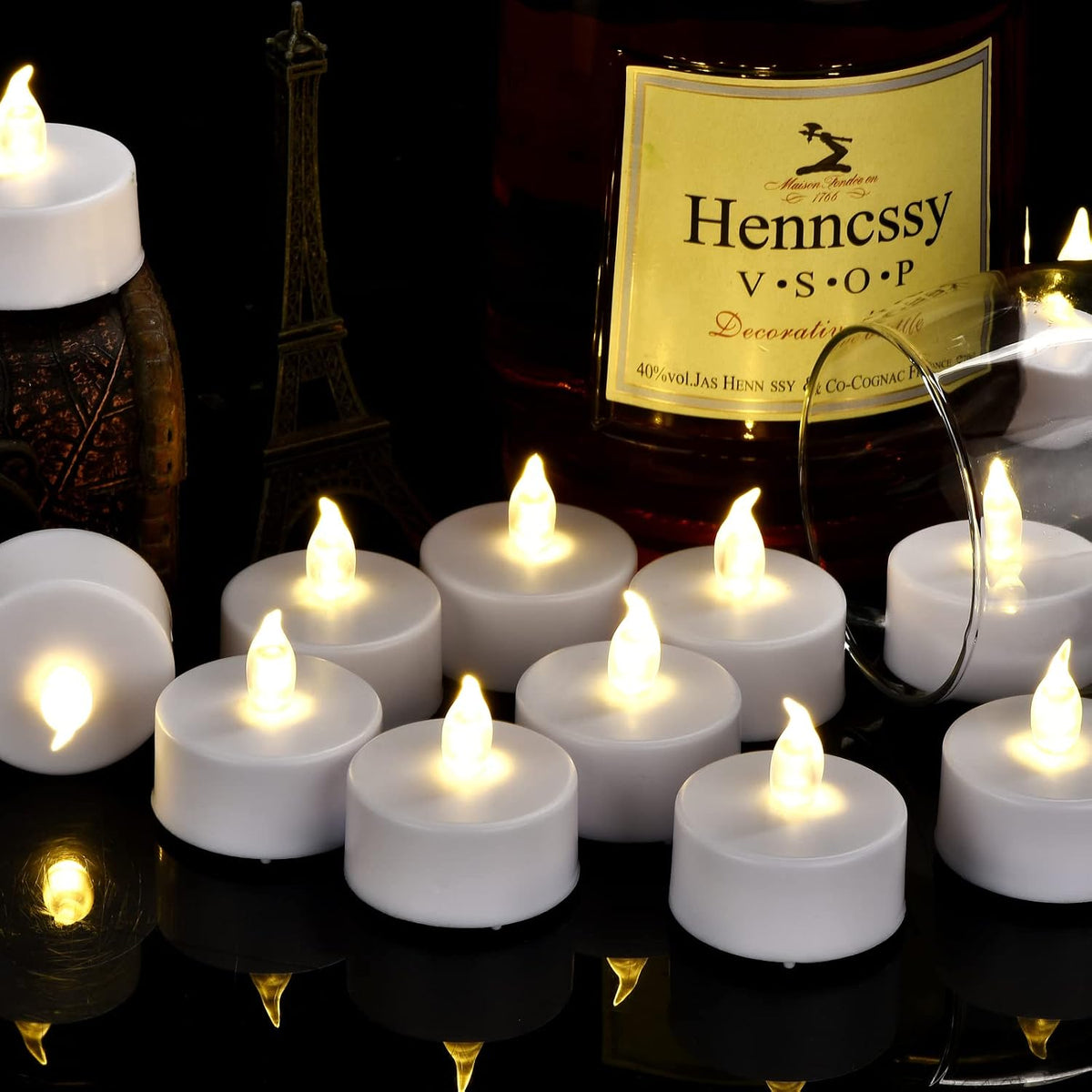 Battery Operated Flameless Tea Lights,Warm White 100Pack for Decoration