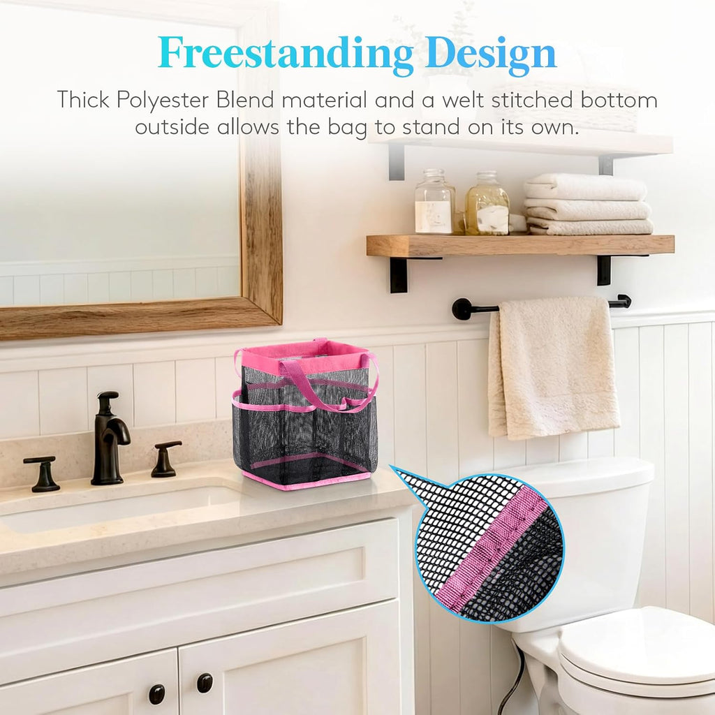 Lifewit Mesh Shower Caddy Portable, Dorm Room Essentials, 1 Pack, Pink