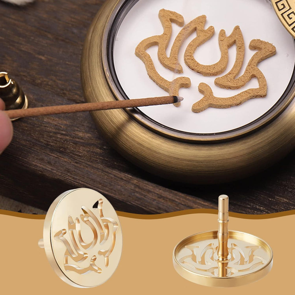WEBEEDY 5Pcs Incense Making Kit, Brass Incense Tool Kit Set- Incense Spoon Incense Press Shovel Brush for Incense Burner Kit Incense Cone Bowl Prayer Fragrance