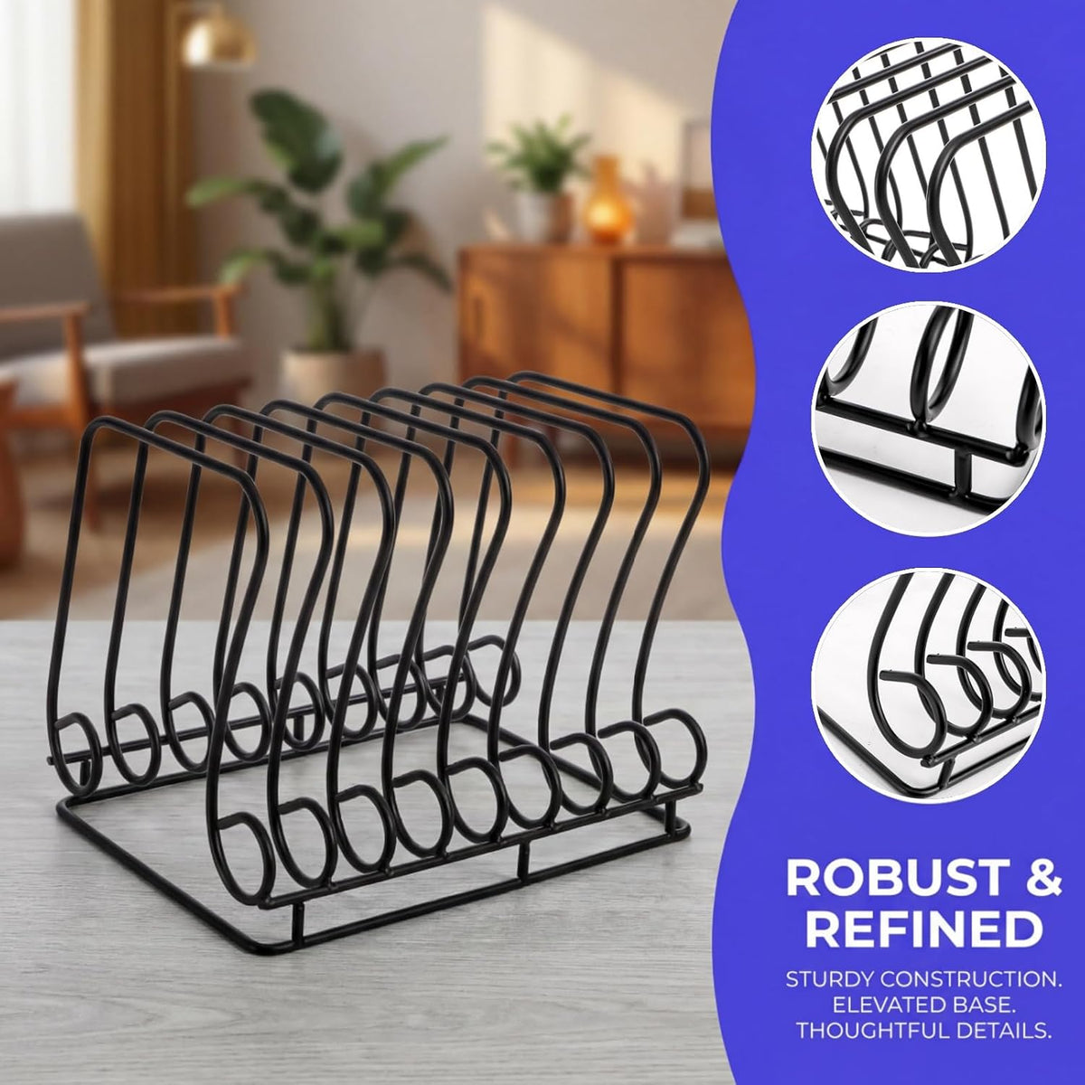 Wire Magazine Holder, 9 Slots Vinyl Record Organizer