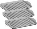 OGGI Anti Slip Serving Tray with Handles- Gray Rectangle Tray - Ideal Tray for Eating, Breakfast Tray, Food Tray, Appetizer Tray, Serving (Pack of 3), 5504.10