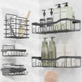 Clara Clark Shower Caddy Adhesive Organizer, Large Capacity Shower Rack, Rustproof Stainless Steel Shelves