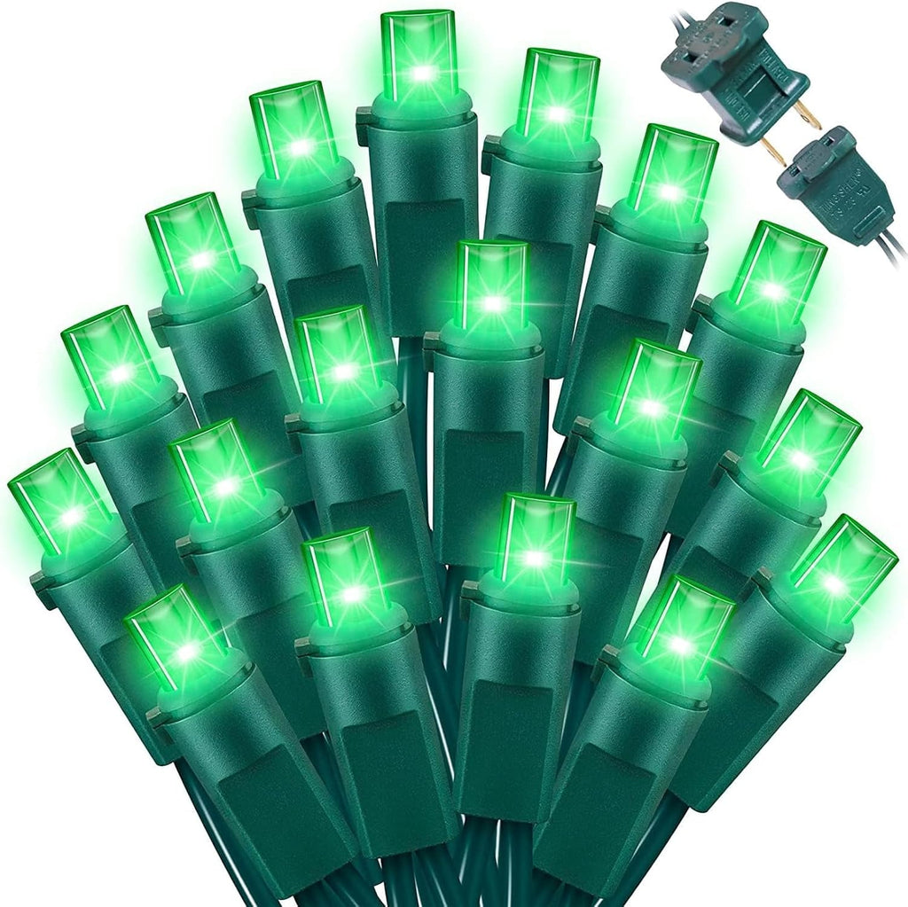 LAMPHOME Halloween String Lights, 64.8FT 300LED Green Christmas Lights, Waterproof Halloween Connectable Christmas Tree Light for Outdoor Indoor Patio Home Party Garden Yard Decor