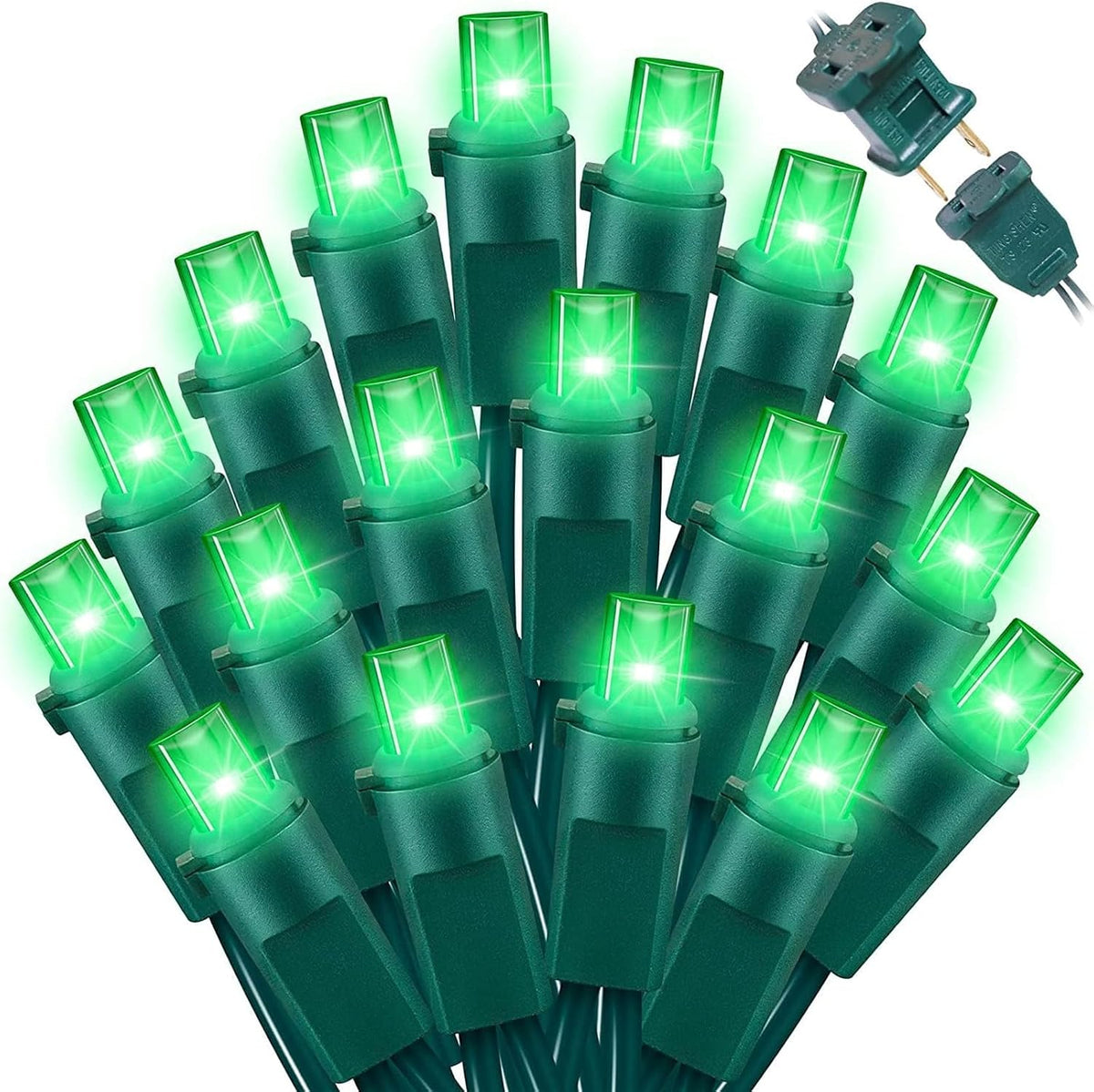 LAMPHOME Halloween String Lights, 64.8FT 300LED Green Christmas Lights, Waterproof Halloween Connectable Christmas Tree Light for Outdoor Indoor Patio Home Party Garden Yard Decor
