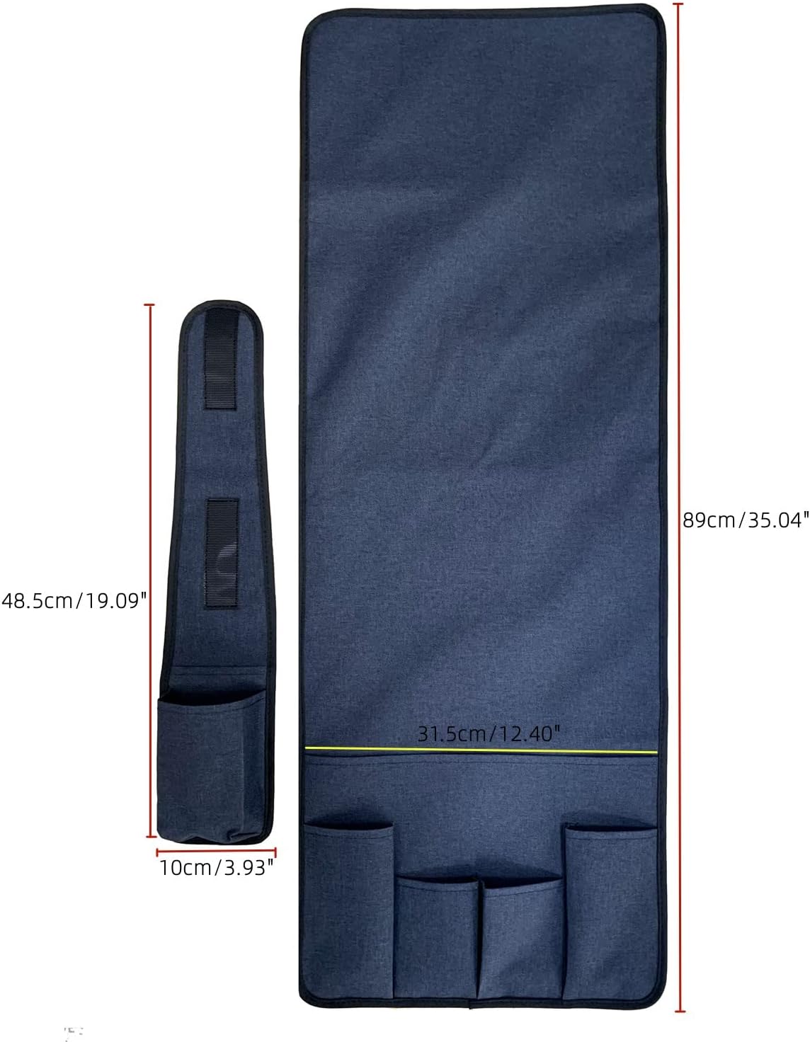 Wanty Sofa Armrest Organizer Couch Arm Chair Caddy Sofa Cover Storage Holder for Remote Control Magazine Book Smart Phone Tablet Drinks and Water Bottle (Navy Blue)