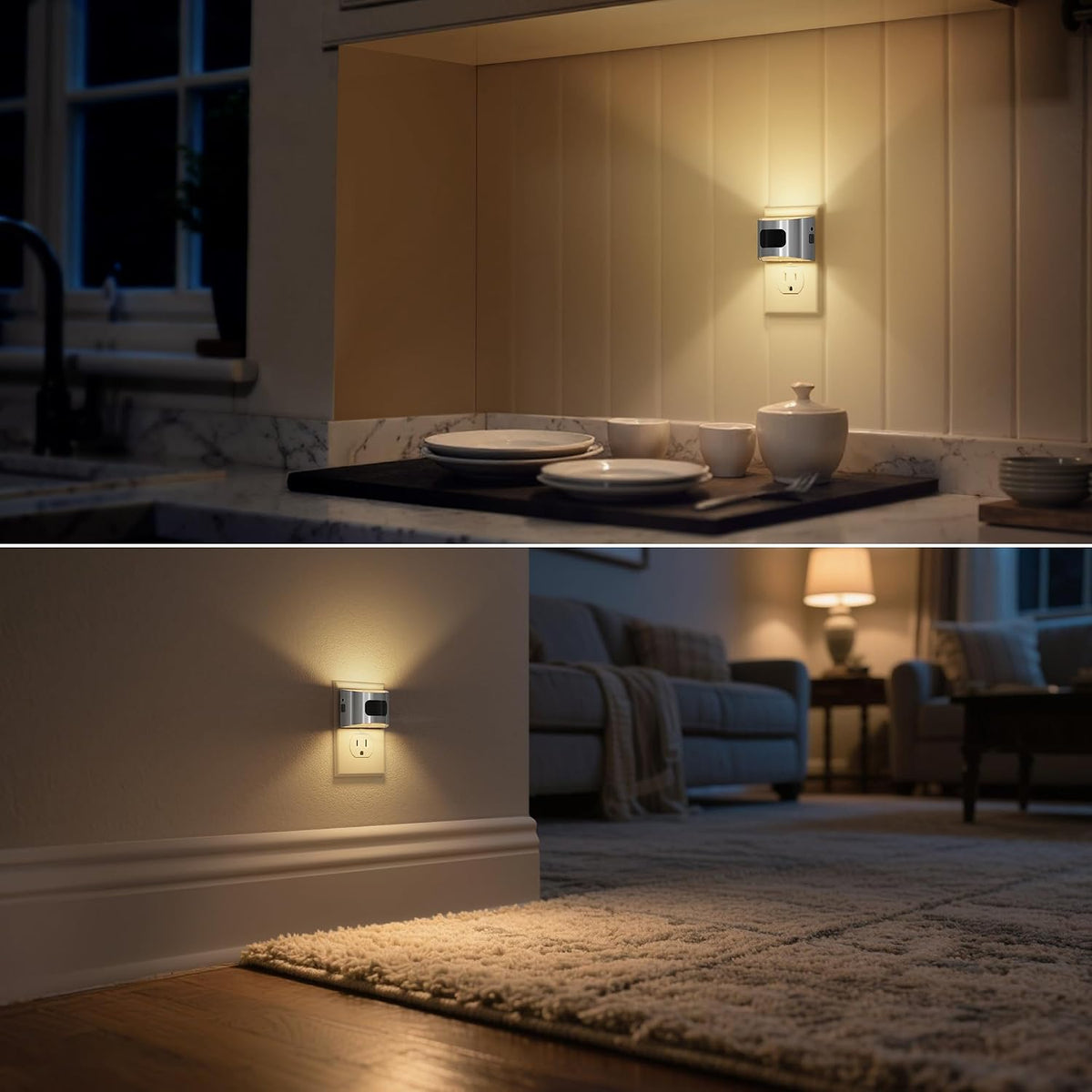 DORESshop Motion Sensor Night Light, Night Lights Plug into Wall, 3000K
