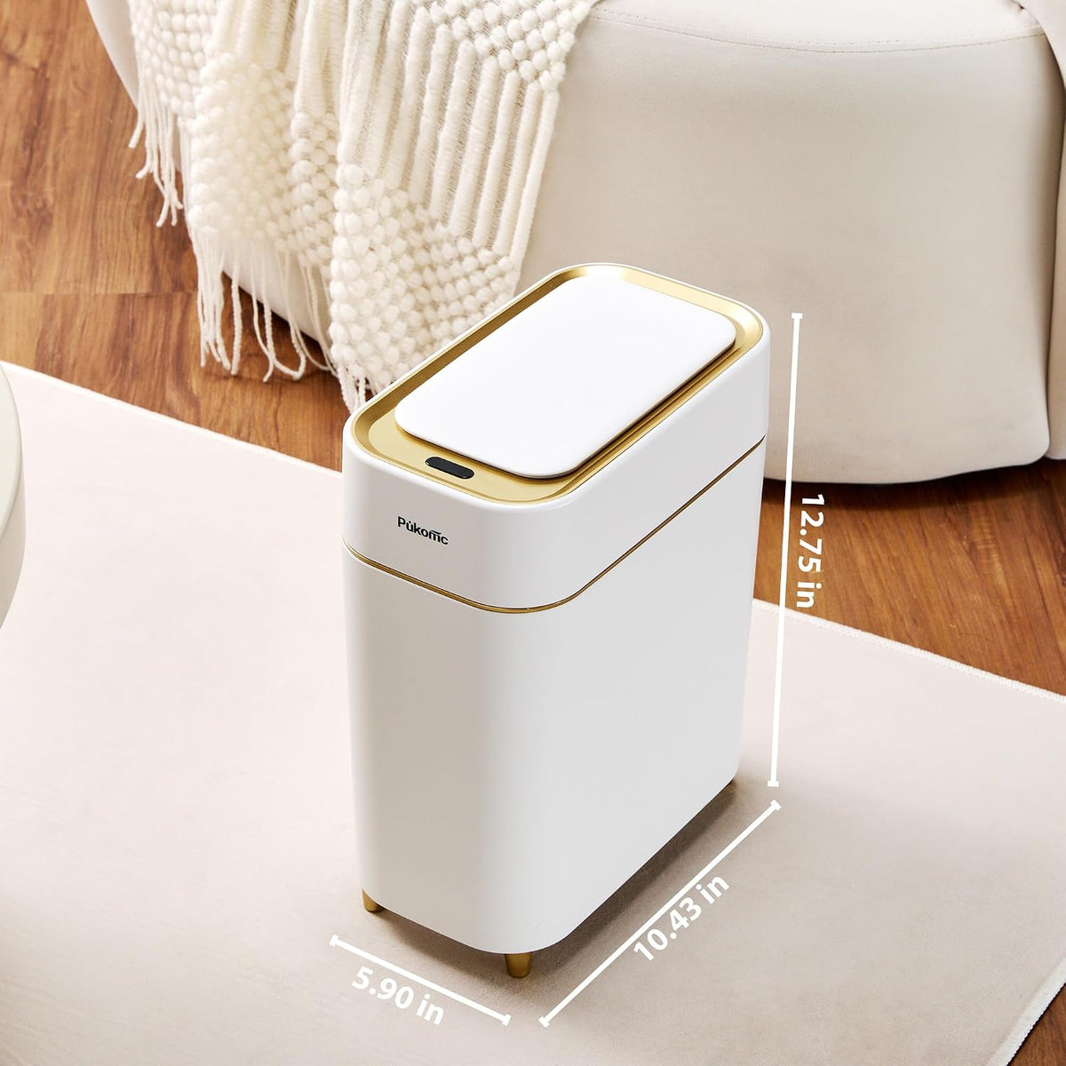 Pukomc Automatic Small Sensor Trash Can with Touchless Lid