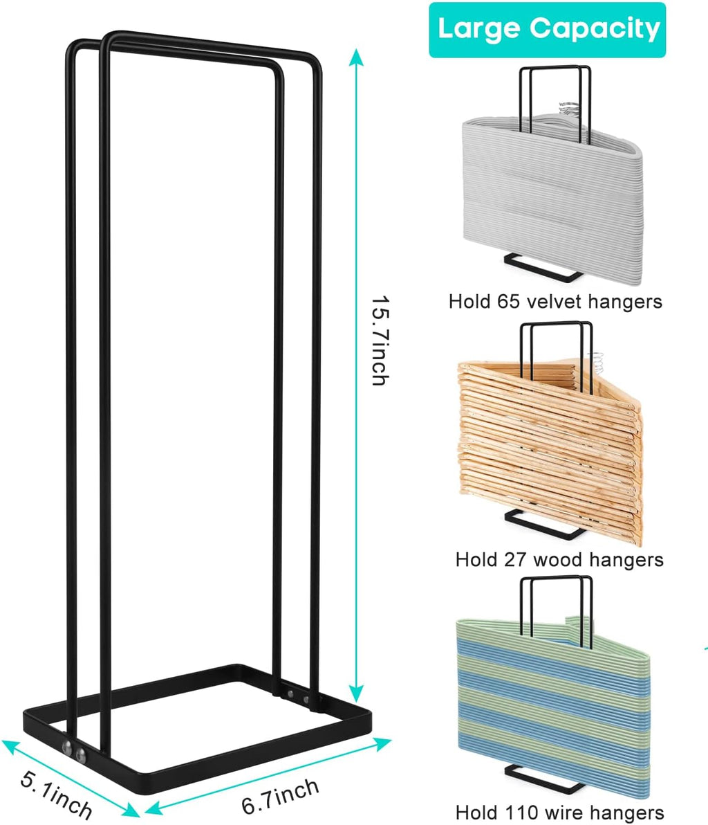 Hanger Storage Stacker Stand, Holds Up 110 Wire Clothes Hangers for Laundry Room Closet Space Saving, Portable Sturdy Organizer Rack Holder Adult and Child Hangers, Keep Tidy (1)