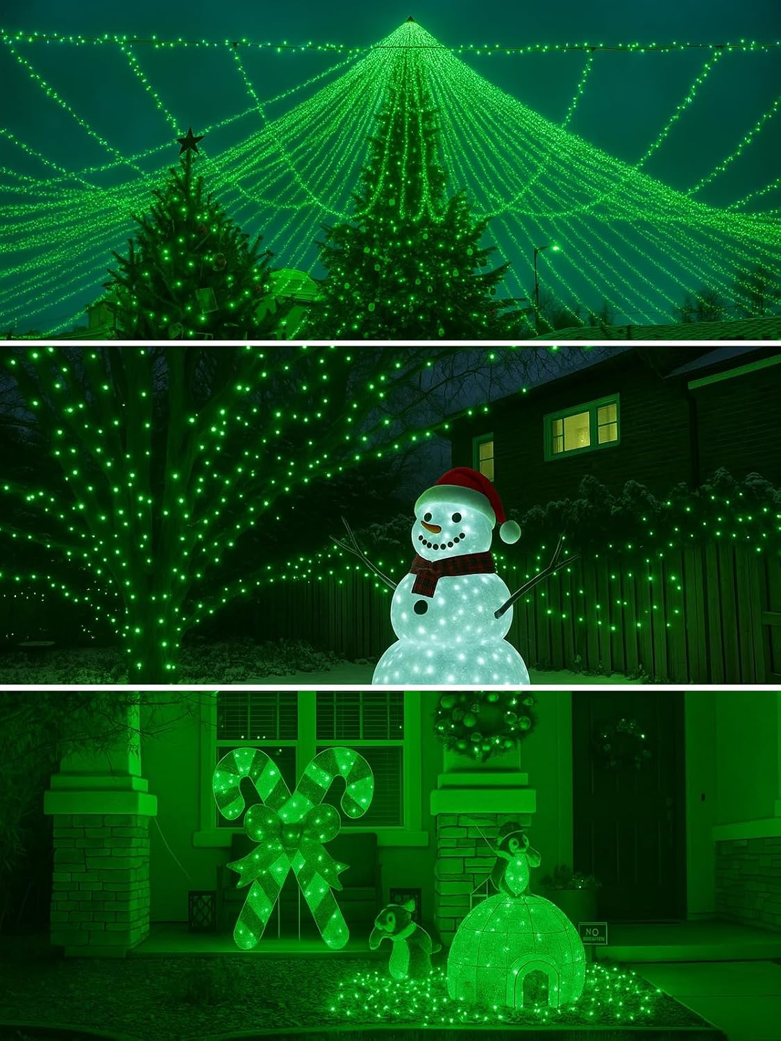 2 Pack 200 LED Christmas Lights 13 Modes Extendable Christmas Tree Lights