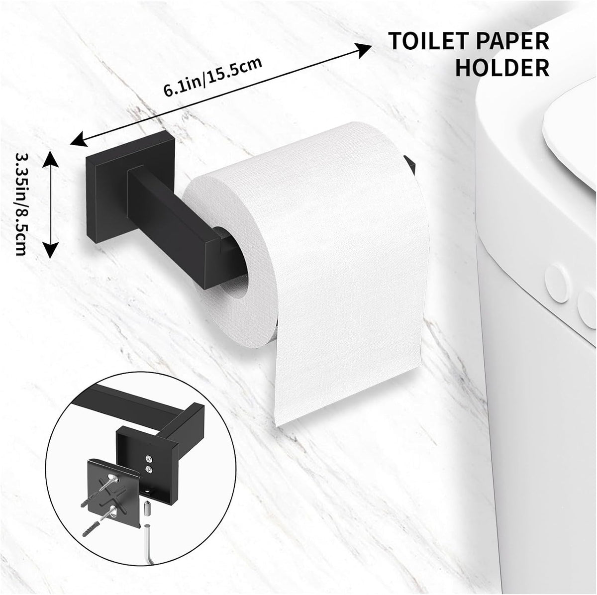 15-Pieces Matte Black Bathroom Accessories Set