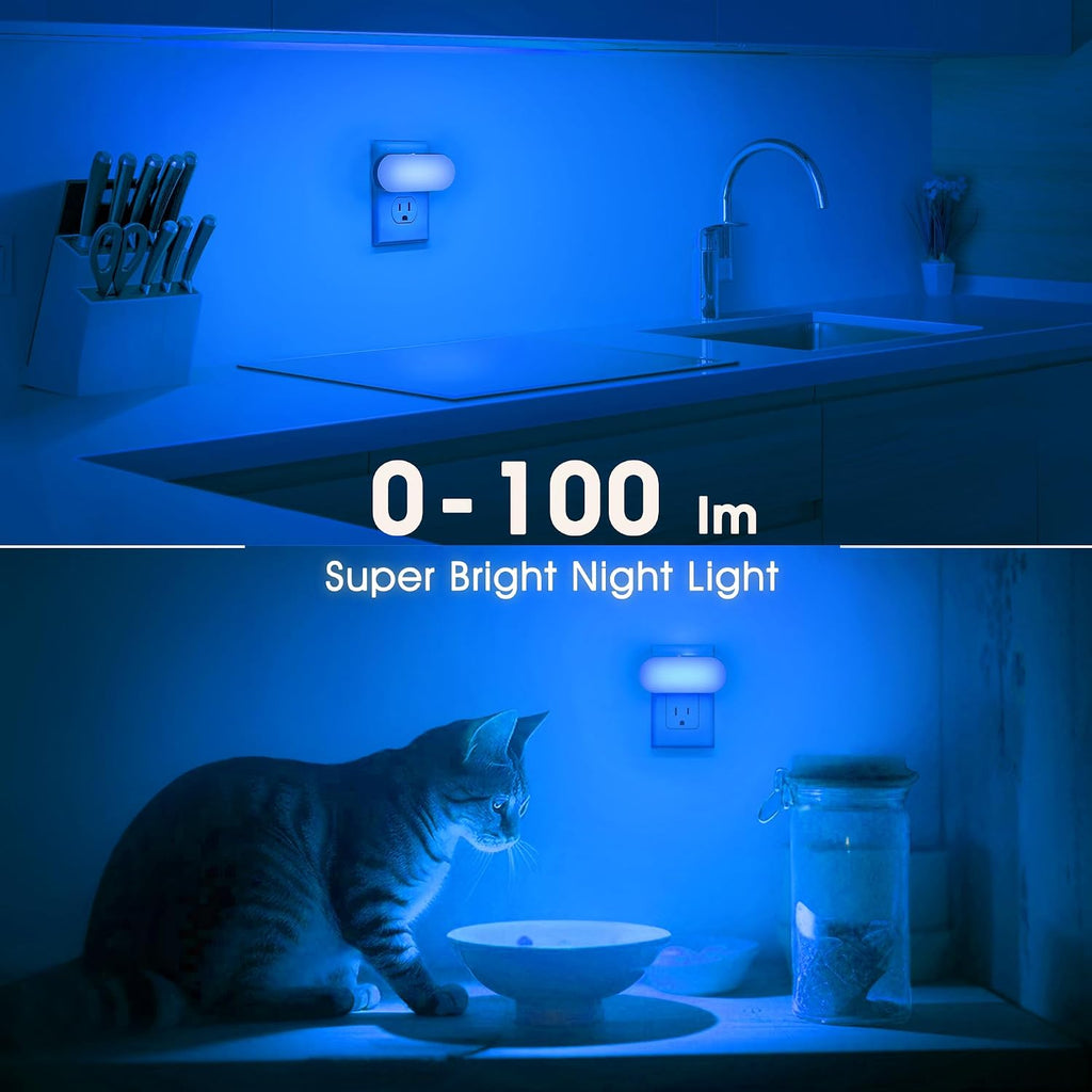 DORESshop Blue Night Lights Plug into Wall with Dusk to Dawn Sensor