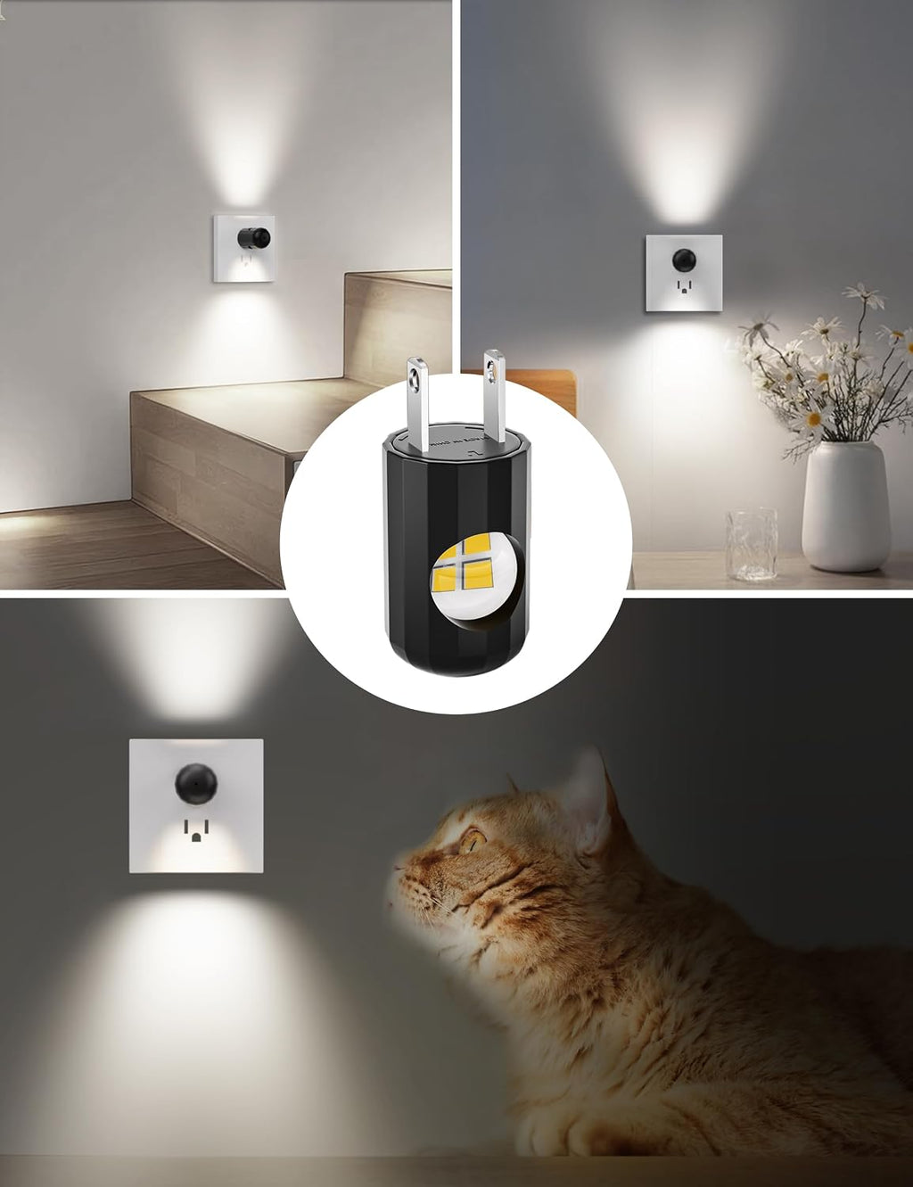 TSEXES 6 Pack LED Night Lights with Dusk to Dawn Sensor,5000K Daylight