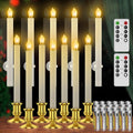 RONXS Window Candles Battery Operated, Flameless LED Taper with Timer 12pcs