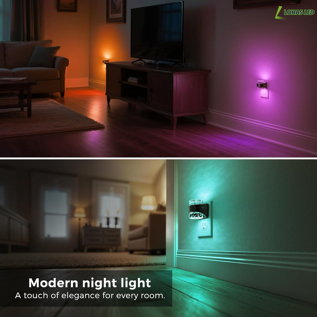L LOHAS LED Night Light, RGB Bubble Night Lights Plug into Wall