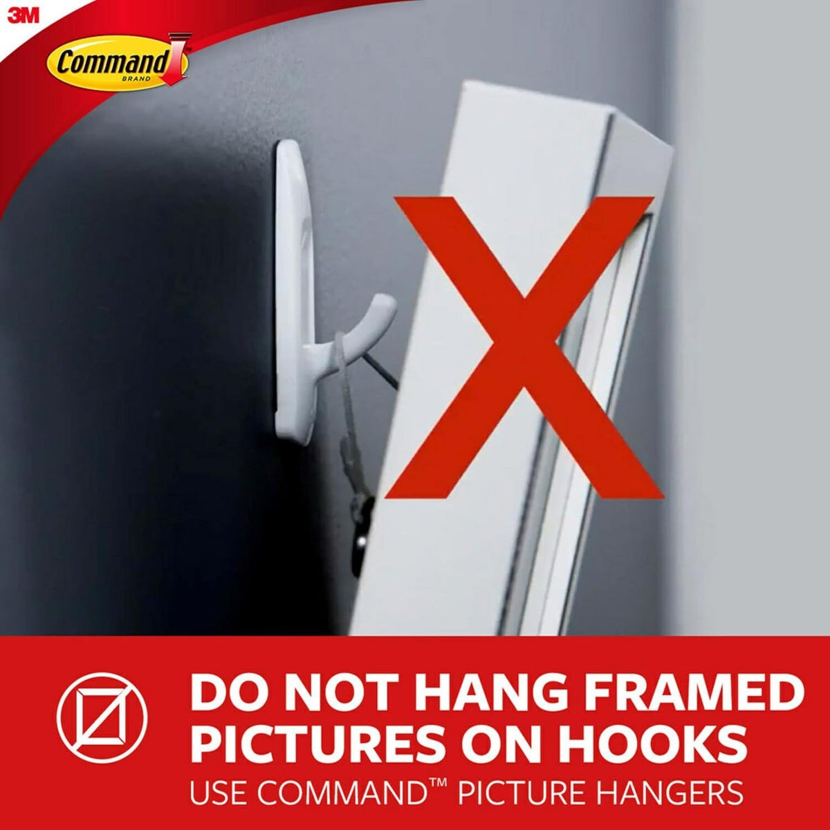 Command Modern Reflections Large Hook, 1 Hook, 2 Strips