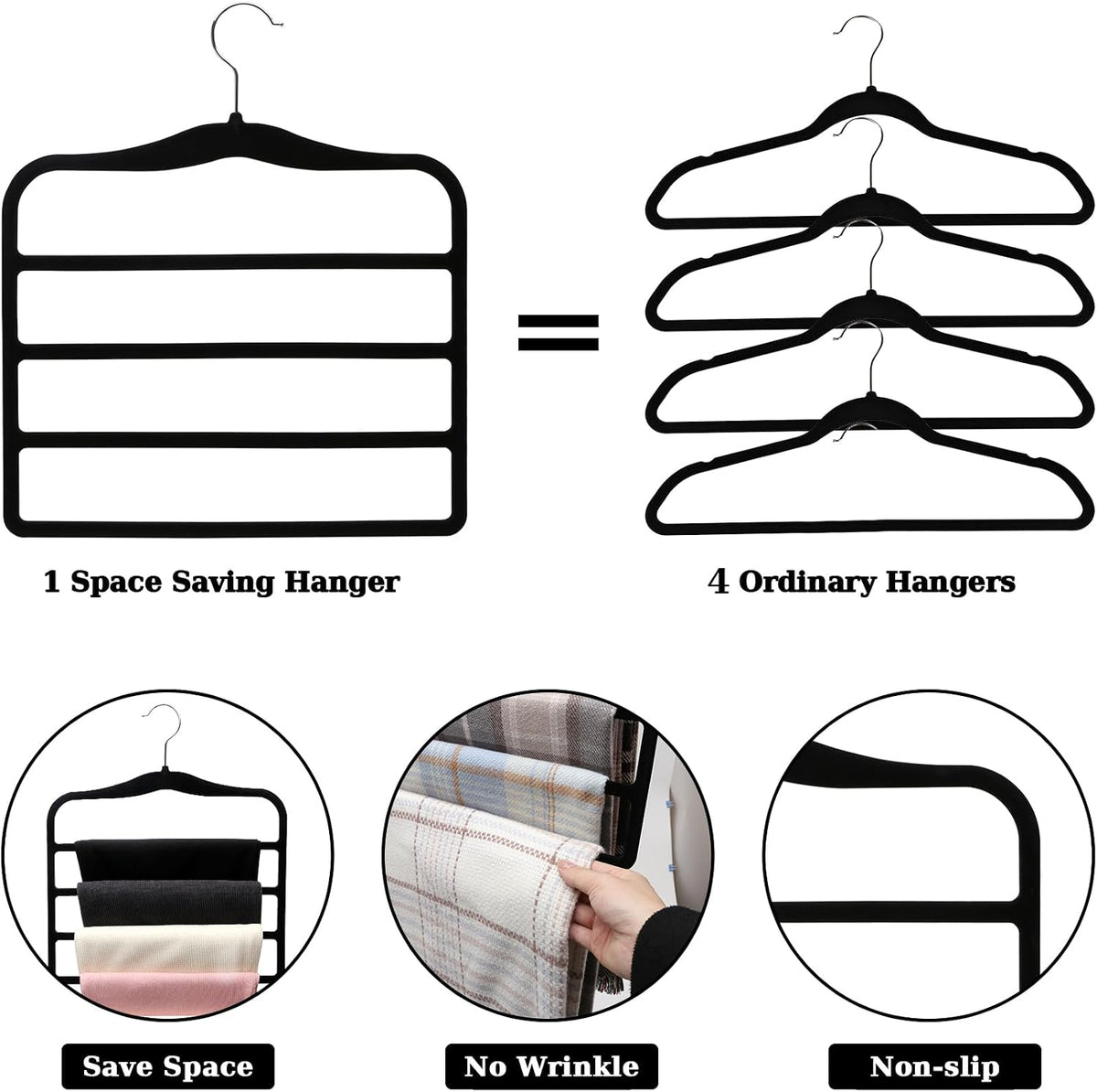 Closet Organizers and Storage, 2 Pack Pants-Hanger-Space-Saving