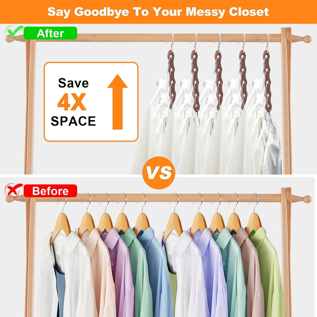 Closet Organizers and Storage,Heavy Duty Hangers Space Saving,Home Dorm Room Essentials for College Students Girls Boys,6 Pack Organization and Storage Clothes Hanger for Coat,Pants,Shirt,Scarf