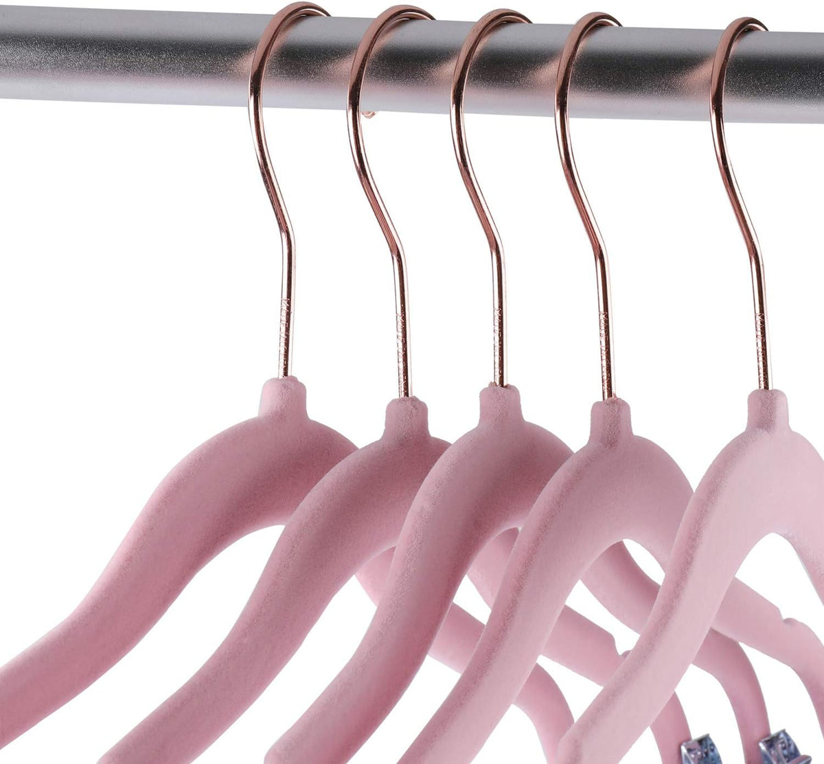 Tosnail 30 Pack Kids Velvet Hangers Children's Clothes Hangers Baby Hangers with Clips - Pink