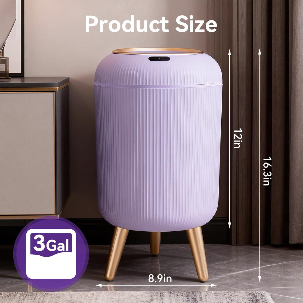 Procade Automatic Trash Can Bathroom,Auto Small Purple Garbage Can with Lid