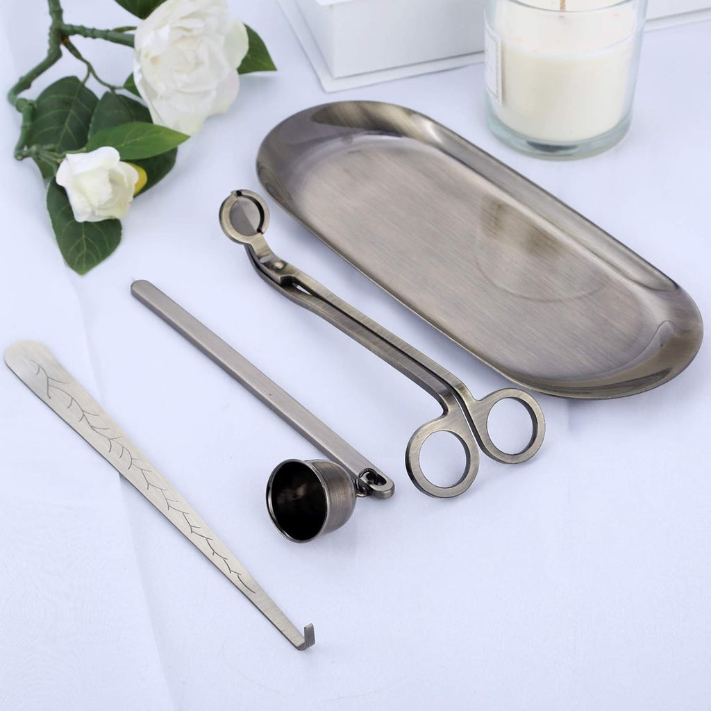 4-in-1 Stainless Steel Candle Care Kit for Candle Lovers, Bronze