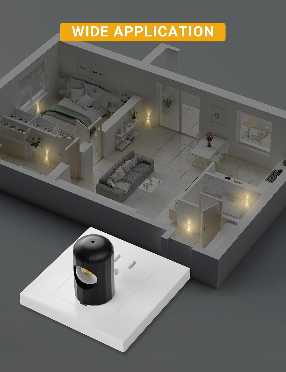 TSEXES LED Motion Sensor Night Light,Plug into Wall Night Light,4-Pack
