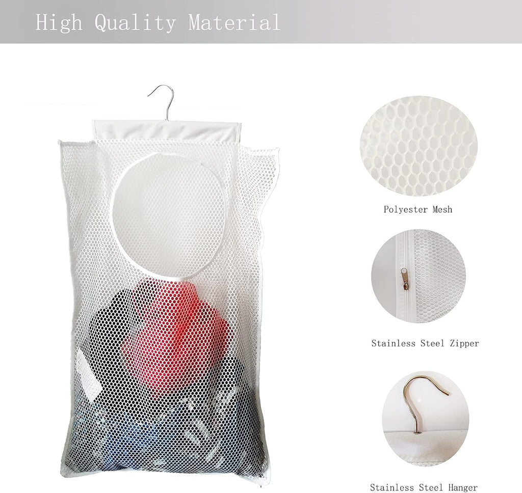 Hanging Mesh Laundry Hamper (30in*20in*2in) Large Dirty Clothes Bag