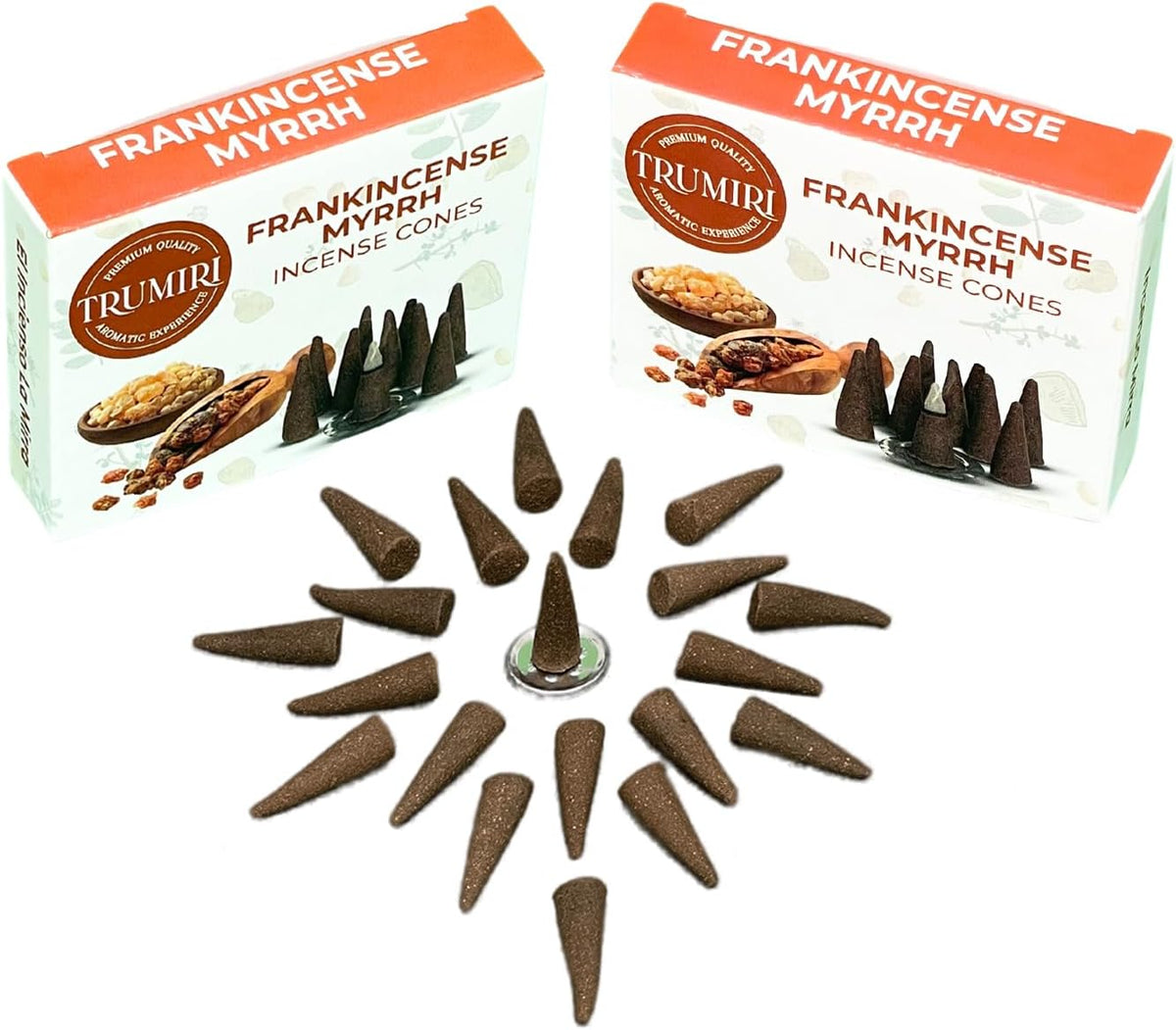 Frankincense Myrrh - Scented Incense Cones - Total 60 Cone Incense - Six Packs of 10 Insence Cones - Incense Cones Scented - Cone Incense Scents - Insense - Inscent