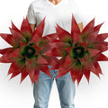 2 Pack Artificial Fall Agave Plants 28 Inch Large Size Faux Succulent Stems Outdoor Decorating Realistic UV Resistant Tropical Plant Plantas Artificiales Decorativas Grandes - 29 Leaves, Red