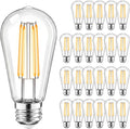 LED Light Bulbs, Shatterproof Edison Bulbs 6W E26 Base Warm White 24Pack