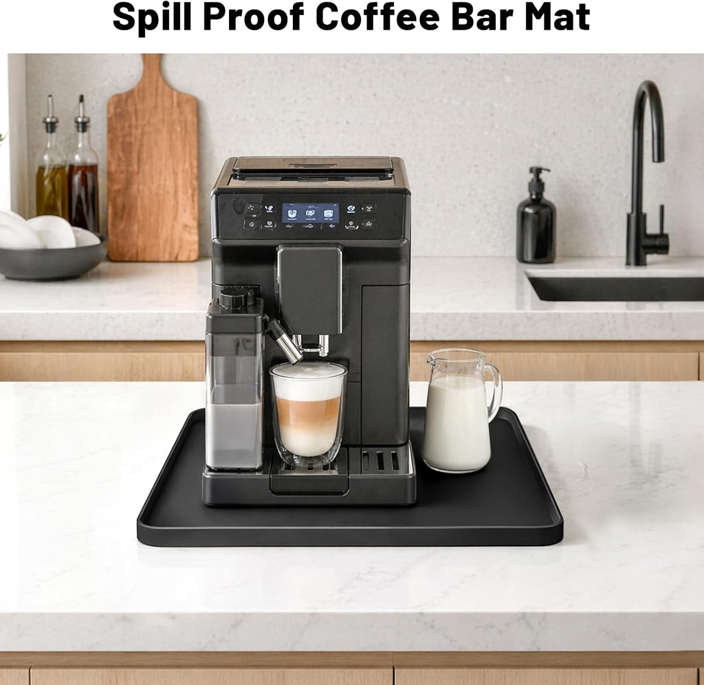 NAMTSO Mini Fridge Silicone Mat, 20"x20" Floor Protector Drip Tray, Black