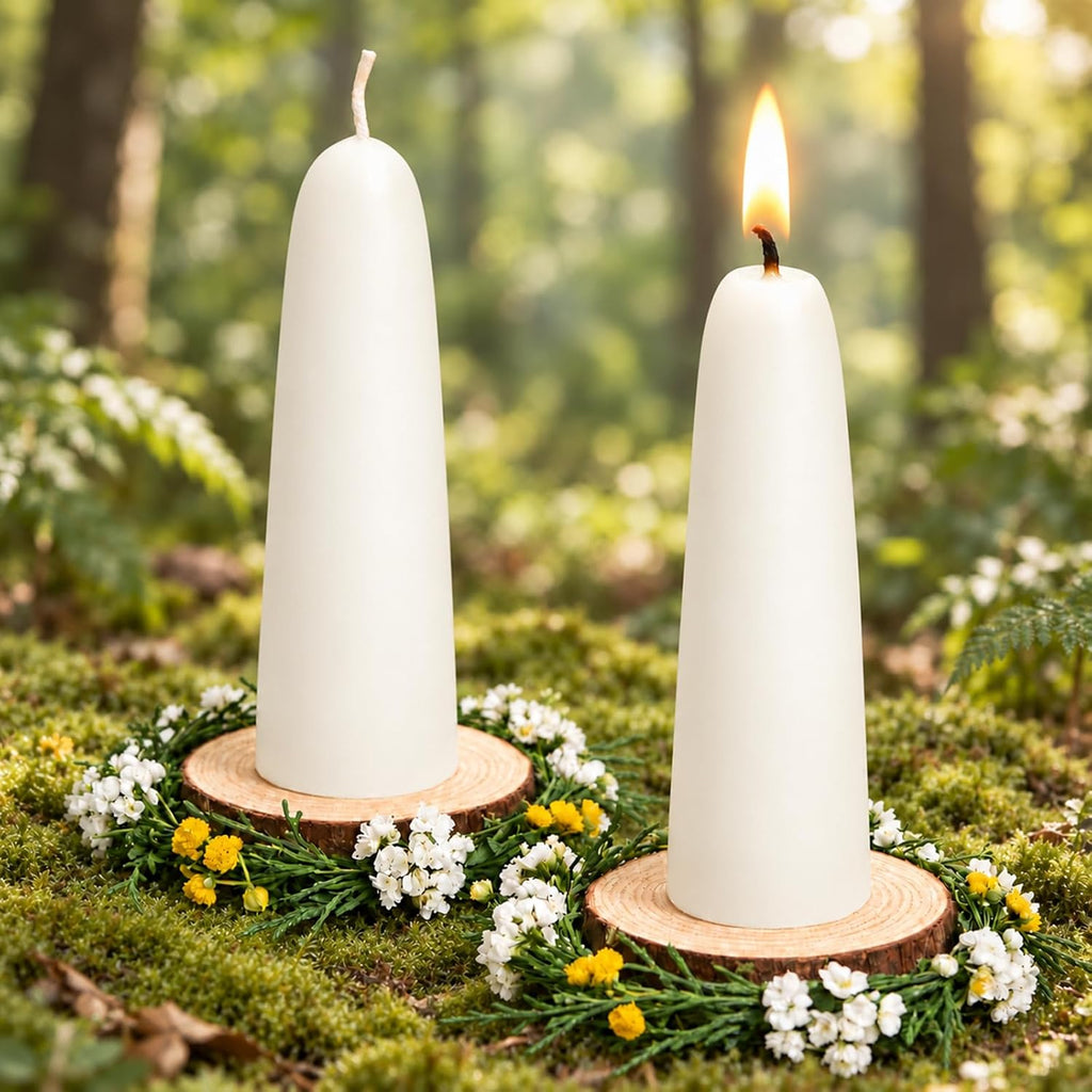 2 Pack Natural Beeswax Taper Candles, 1.3×4.3 Inch Bees Wax 7.5 Hours Long Burning Time, Eco-Friendly Non-Toxic Smokeless Handmade 100% Pure Beeswax, for Home Decor, Meditation, Relaxation & Gifts