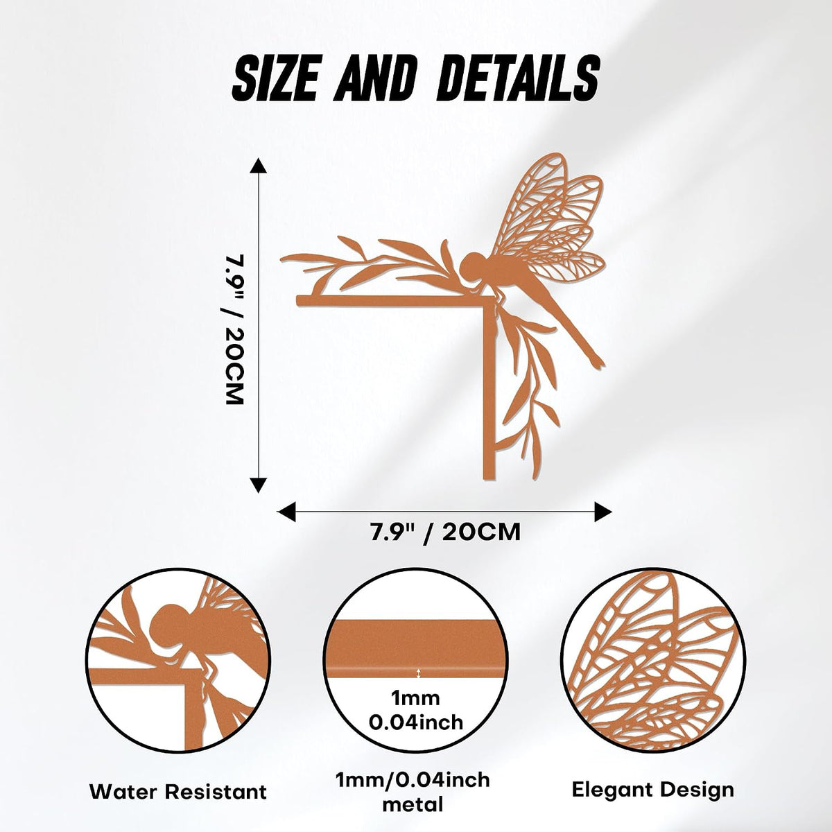 Rajukit Rusted Dragonfly Wall Art, Door Frame Decor