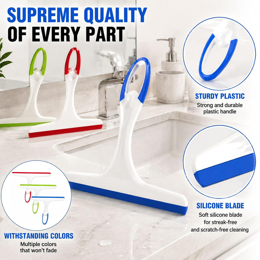 Shower Squeegee for Glass Doors, 3pcs Bathroom Squeegee for Shower Glass
