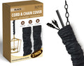 Royal Designs, Inc. Cord & Chain Cover 4 ft Silk Type Fabric, Chandelier Pendant Lighting Chain & Cable Management, Touch Fastener, Black - 2 Pack