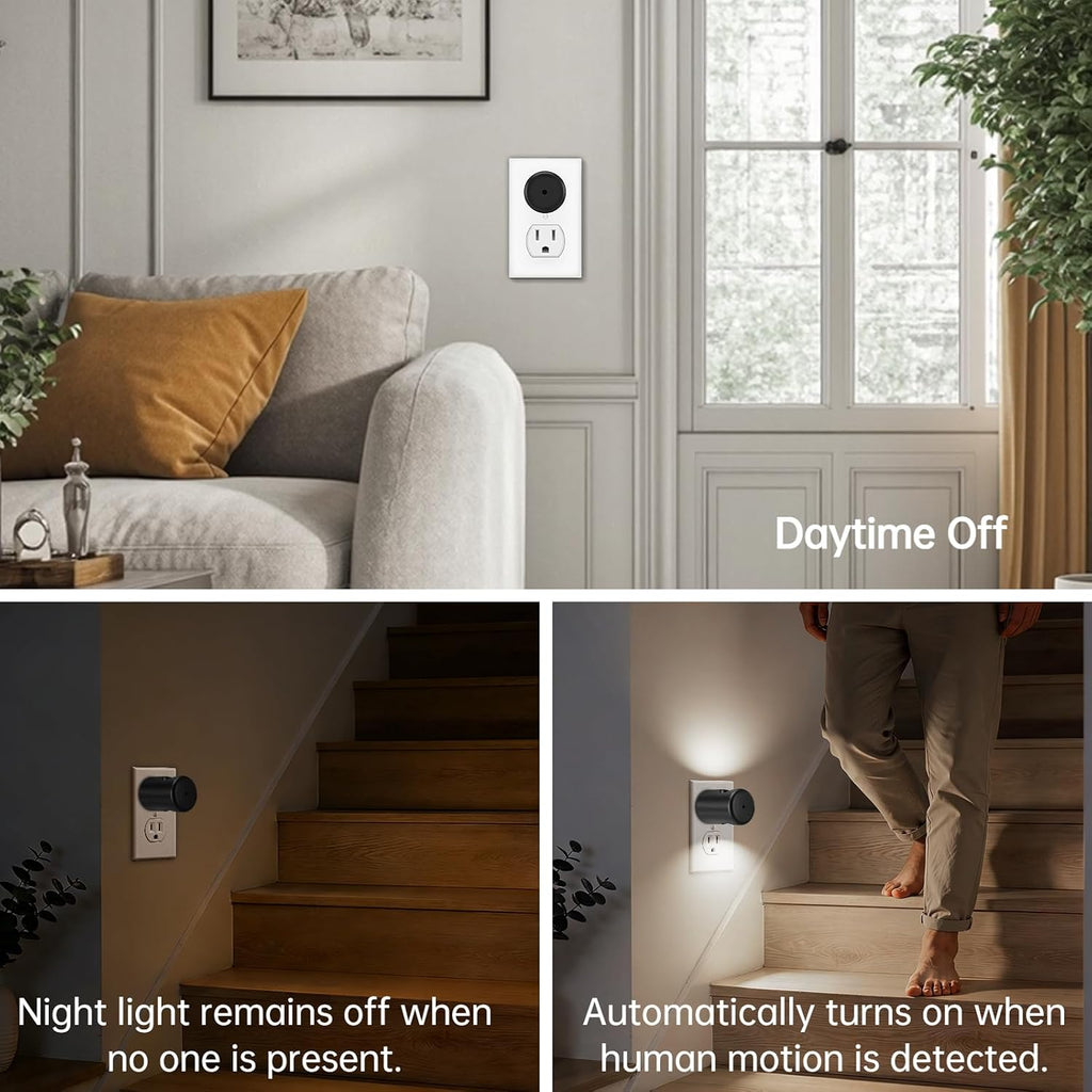 TSEXES LED Motion Sensor Night Lights Plug into Wall,5000K Daylight,4 Pack