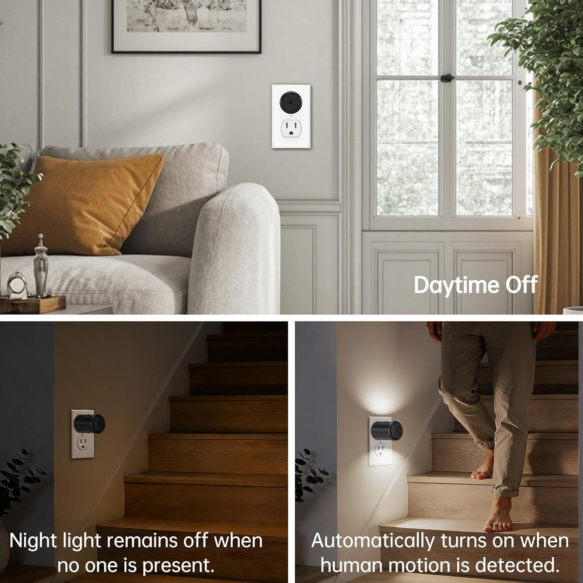 TSEXES LED Motion Sensor Night Lights Plug into Wall,5000K Daylight,4 Pack