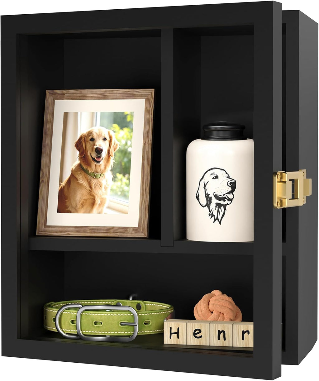 11"x9" Pet Memorial Shadow Box with Shelves & Pin-Back Board